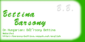 bettina barsony business card